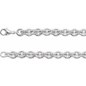 Sterling Silver 9 mm Solid Round Cable 8" Bracelet - BN & CO JEWELRY