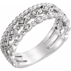14K White 1/8 CTW Stackable Diamond Ring - BN & CO JEWELRY