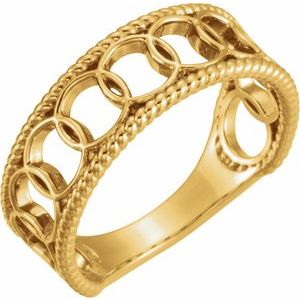 14K Yellow Geometric Rope Ring - BN & CO JEWELRY