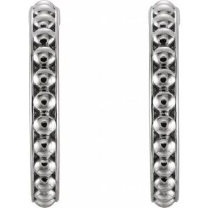 Sterling Silver 20 mm Beaded Hoop Earrings - BN & CO JEWELRY