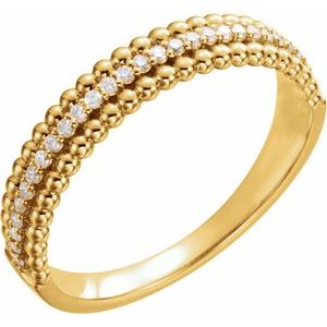 14K Yellow 1/6 CTW Diamond Beaded Ring - BN & CO JEWELRY