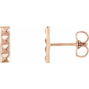 14K Rose Pyramid Bar Earrings - BN & CO JEWELRY