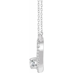 14K White 3/8 CTW Natural Diamond Two-Stone Bar 16-18" Necklace - BN & CO JEWELRY