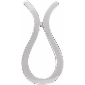 14K White 20.7x10 mm Freeform Pendant - BN & CO JEWELRY