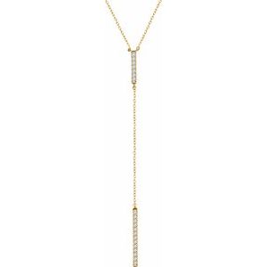 14K Yellow 1/5 CTW Natural Diamond Bar Y 16-18" Necklace - BN & CO JEWELRY