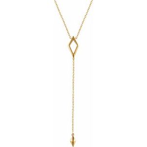 14K Yellow Geometric Y 16-18" Necklace - BN & CO JEWELRY