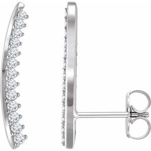 14K White 1/3 CTW Natural Diamond Ear Climbers - BN & CO JEWELRY