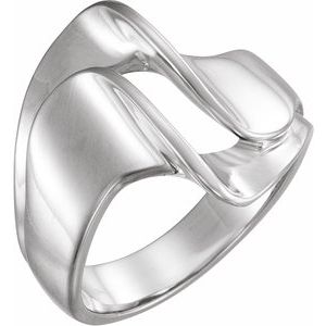 14K White Gold 18 mm Freeform Ring - BN & CO JEWELRY