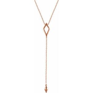 14K Rose Geometric Y 16-18" Necklace - BN & CO JEWELRY