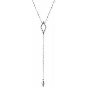 14K White Geometric Y 16-18" Necklace - BN & CO JEWELRY