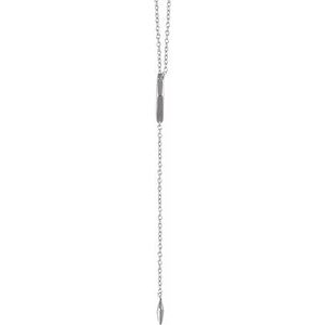 14K White Geometric Y 16-18" Necklace - BN & CO JEWELRY
