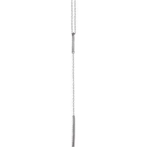 14K White 1/5 CTW Natural Diamond Bar Y 16-18" Necklace - BN & CO JEWELRY