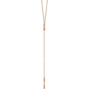 14K Rose Circle & Bar "Y" 16-18" Necklace - BN & CO JEWELRY