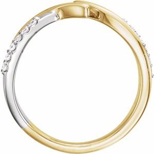 14K Yellow & White 1/8 CTW Diamond Bypass Ring - BN & CO JEWELRY