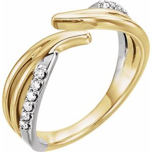 14K Yellow & White 1/8 CTW Diamond Bypass Ring - BN & CO JEWELRY