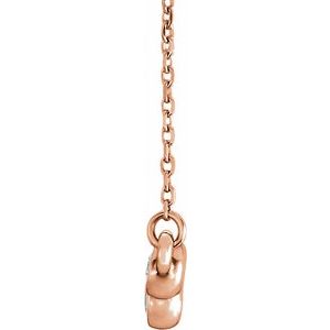 14K Rose 1/2 CTW Natural Diamond Bezel-Set Bar 16-18" Necklace - BN & CO JEWELRY