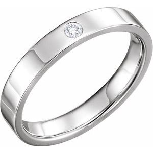 14K White .06 CTW Natural Diamond Flat Band Size 9.5 - BN & CO JEWELRY