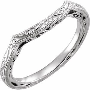 Platinum Vintage-Inspired Matching Band for 5.8 mm Round Ring - BN & CO JEWELRY