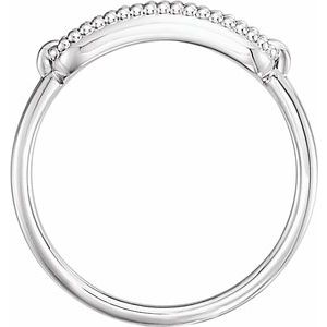 Sterling Silver 15x6 mm Rectangle Beaded Signet Ring - BN & CO JEWELRY
