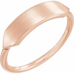 14K Rose 19.7x5 mm Geometric Signet Ring - BN & CO JEWELRY