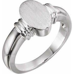 Sterling Silver 11.1x7.1 mm Oval Signet Ring - BN & CO JEWELRY