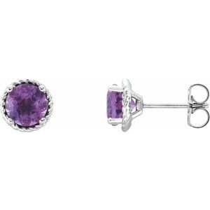 Sterling Silver Amethyst Rope Earrings - BN & CO JEWELRY