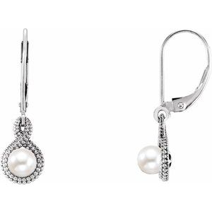 14K White Freshwater Cultured Pearl Beaded Earrings - BN & CO JEWELRY