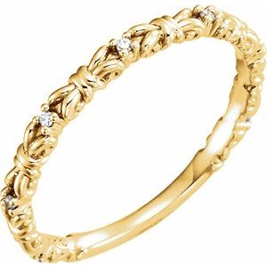 14K Yellow .04 CTW Diamond Stackable Ring - BN & CO JEWELRY
