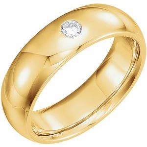 14K Yellow 1/10 CT Natural Diamond Gypsy-Set Band Size 7 - BN & CO JEWELRY