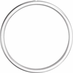 14K White .02 CT Natural Diamond Gypsy-Set Band Size 6 - BN & CO JEWELRY