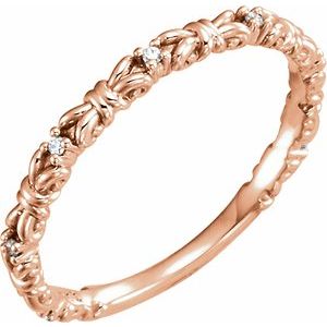 14K Rose .04 CTW Diamond Stackable Ring - BN & CO JEWELRY