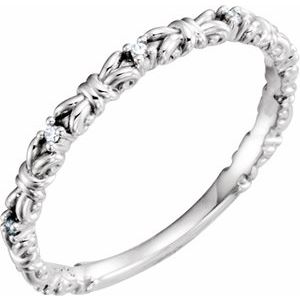 14K White .04 CTW Diamond Stackable Ring - BN & CO JEWELRY