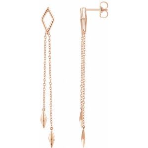 14K Rose Geometric Chain Earrings - BN & CO JEWELRY