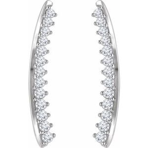 14K White 1/3 CTW Natural Diamond Ear Climbers - BN & CO JEWELRY