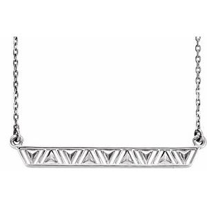 Sterling Silver Triangle Bar 16-18" Necklace - BN & CO JEWELRY