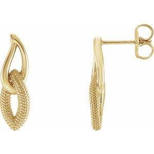 14K Yellow Beaded Drop Earrings - BN & CO JEWELRY