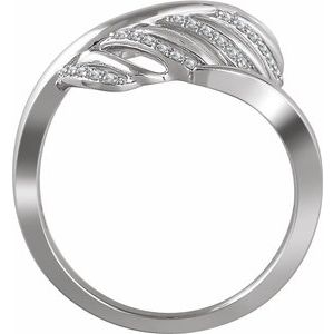14K White 1/5 CTW Diamond Leaf Ring - BN & CO JEWELRY