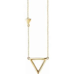 14K Yellow Triangle 18" Necklace - BN & CO JEWELRY