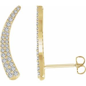 14K Yellow 3/8 CTW Natural Diamond Ear Climbers - BN & CO JEWELRY
