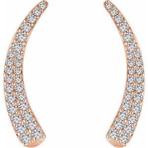 14K Rose 3/8 CTW Natural Diamond Ear Climbers - BN & CO JEWELRY