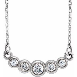 14K White 1/5 CTW Natural Diamond 16-18" Necklace - BN & CO JEWELRY