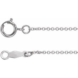 Rhodium-Plated Sterling Silver 1 mm Solid Cable 7" Chain - BN & CO JEWELRY