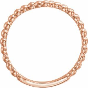 14K Rose Beaded V Ring - BN & CO JEWELRY