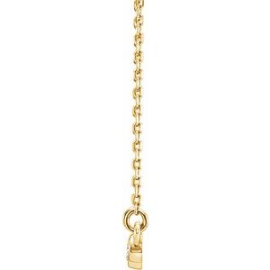14K Yellow 1/8 CTW Natural Diamond Three-Stone 16-18" Necklace - BN & CO JEWELRY