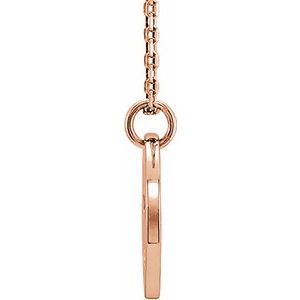 14K Rose .03 CT Natural Diamond Pierced Cross Disc 16-18" Necklace - BN & CO JEWELRY