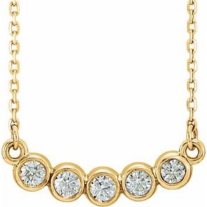 14K Yellow .07 CTW Natural Diamond Bezel-Set 16-18" Necklace - BN & CO JEWELRY