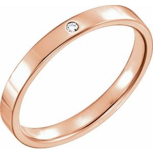 14K Rose .015 CTW Natural Diamond Flat Band Size 7 - BN & CO JEWELRY