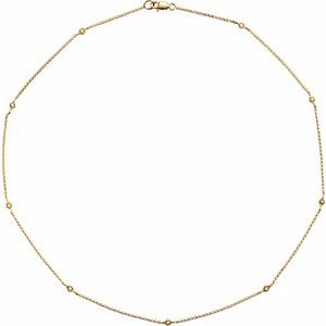 14K Yellow 1/6 CTW Natural Diamond 16" Station Necklace - BN & CO JEWELRY