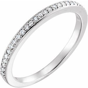 14K White 1/8 CTW Natural Diamond Band - BN & CO JEWELRY