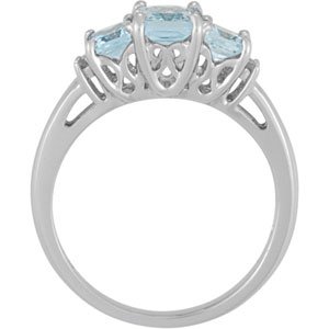 14K White Aquamarine & .05 CTW Diamond Ring - BN & CO JEWELRY